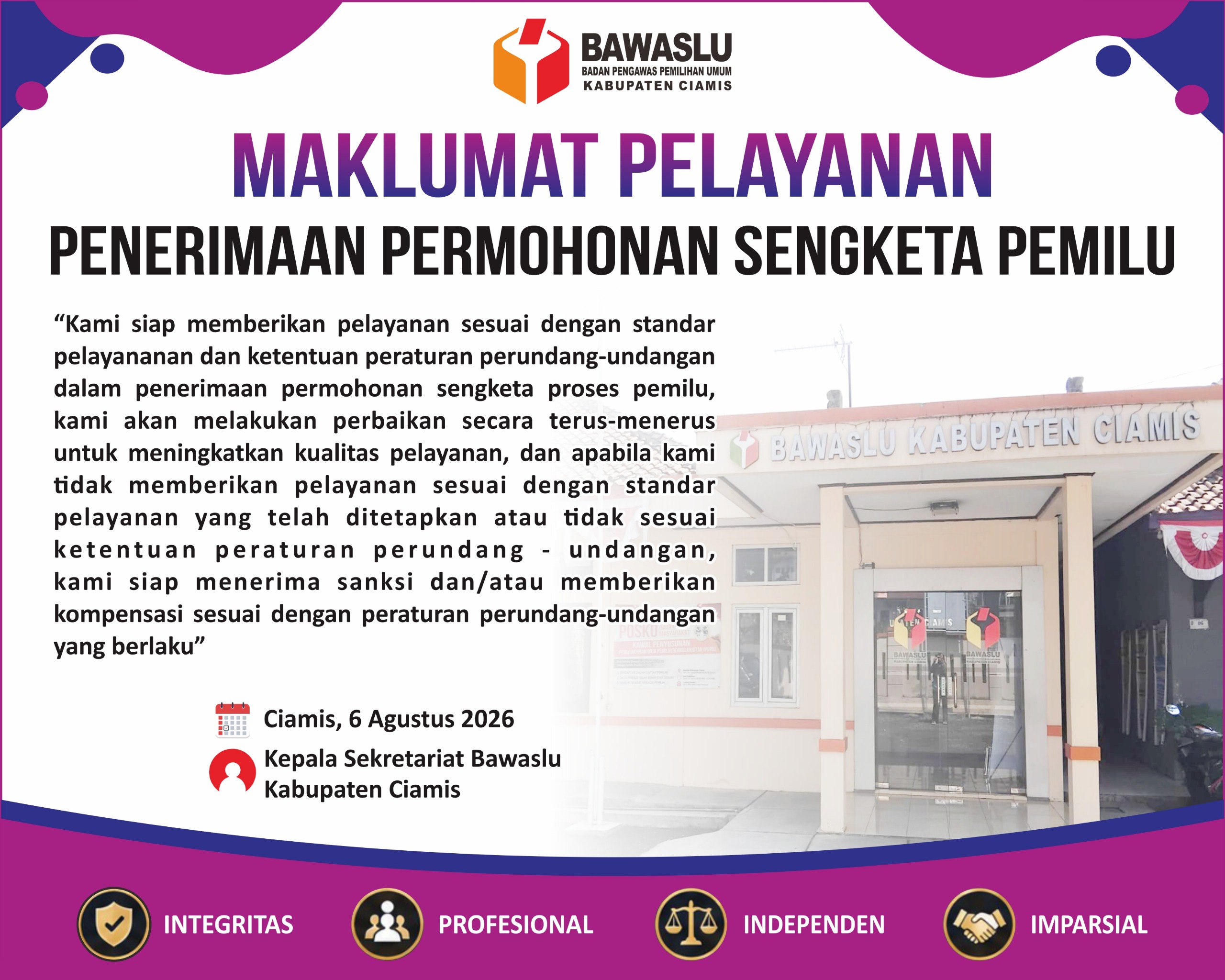 maklumat pelayanan SENGKETA